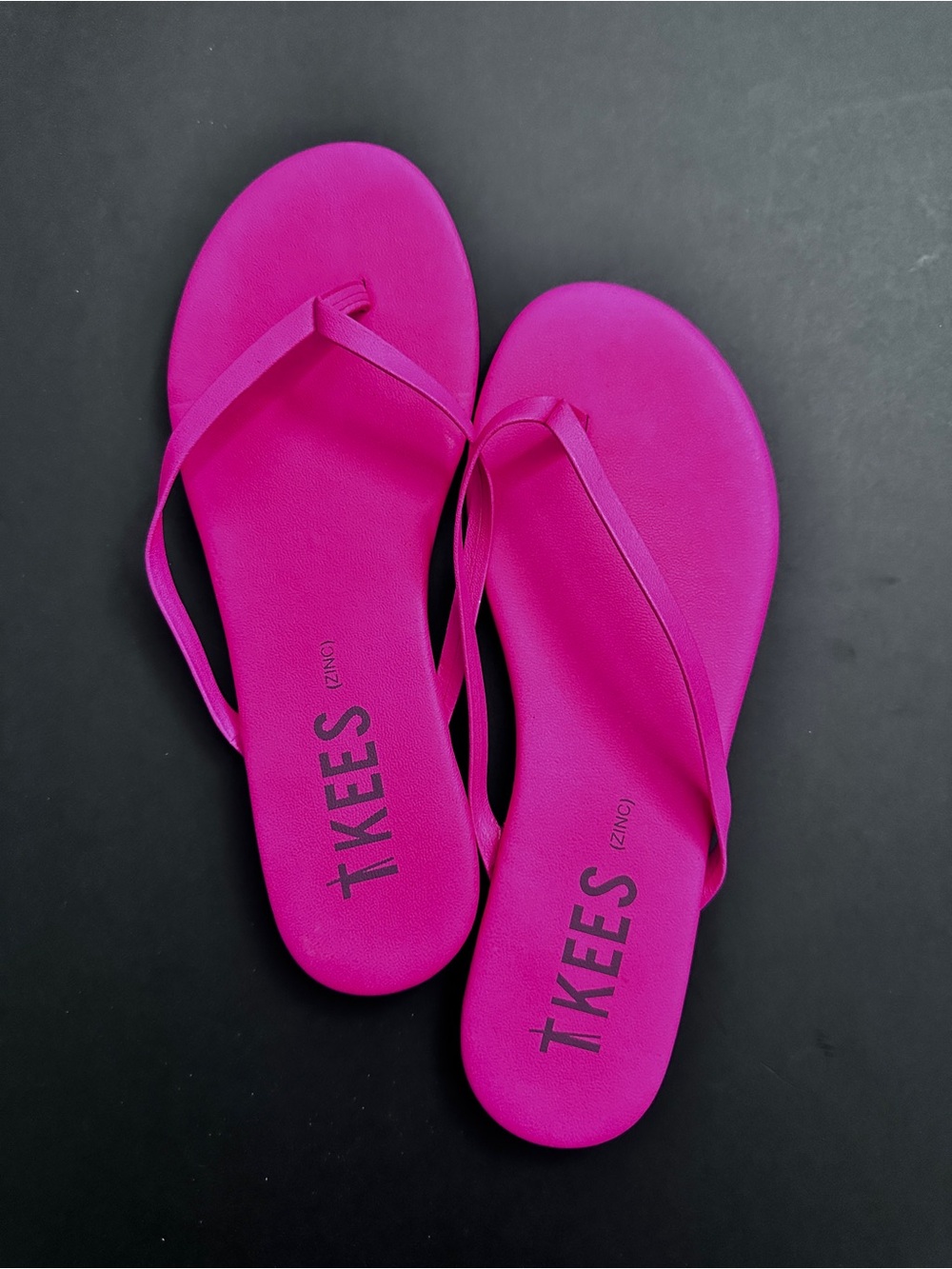 TKEES Leather Sandals in Fuchsia Pink